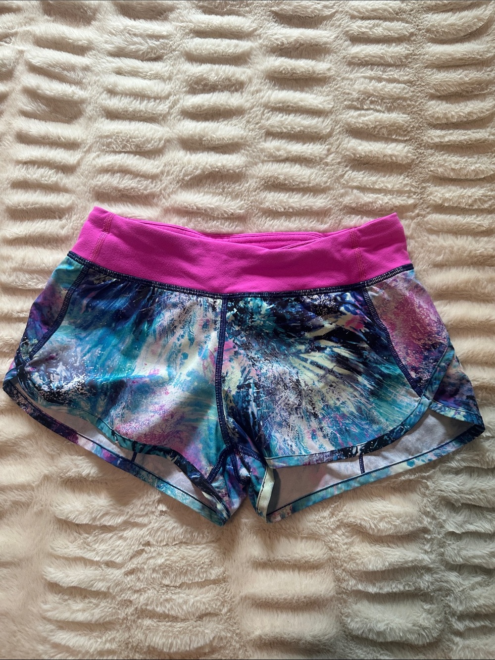 Lululemon Kids Ivivva Active Tie-Dye Print Women's Running Shorts 12